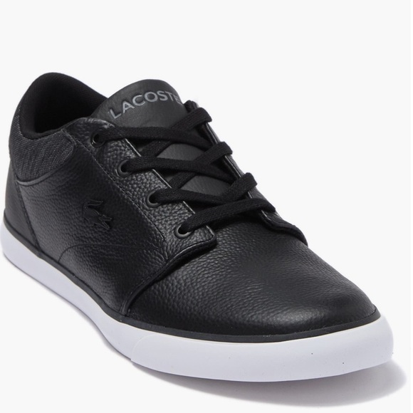 Lacoste Minzah Low-Profile Black Faux-Leather Sneakers - Picture 1 of 10